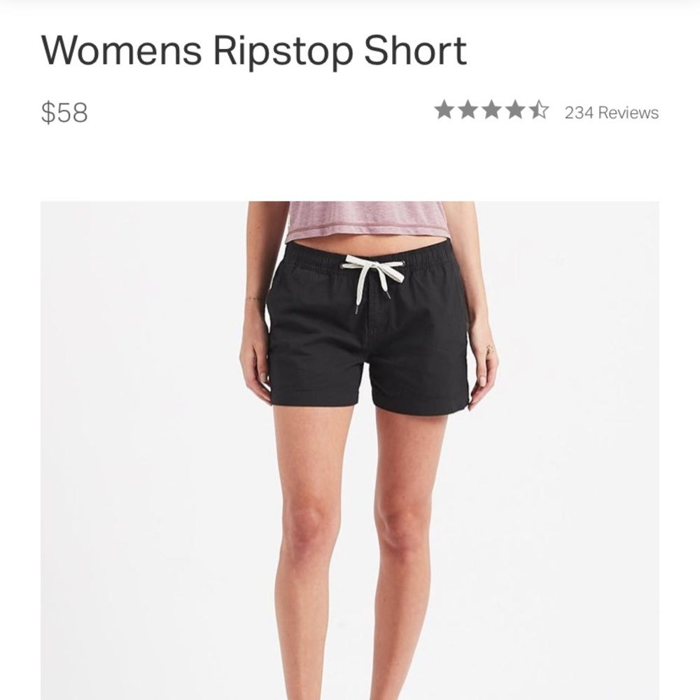 Vuori ripstop short in charcoal